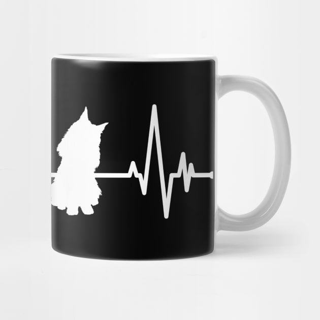 Maine Coon Heartbeat Design Gift Idea by BlueTodyArt